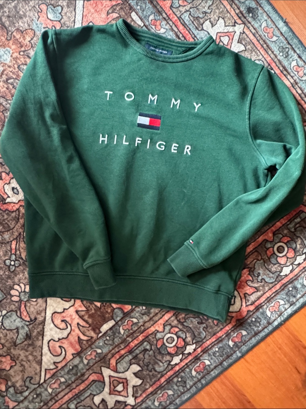 Tommy Hilfiger Forest Green Crewneck Sweatshirt with Logo